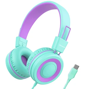Upgrade USB Type C Kids Headphone for School, 94dB Safe Volume Limited, HD Stereo Sound, Foldable Lightweight On-Ear Headphones for Boys/Girls/Students/Tablet/Travel(Mint Green) Upgrade USB Type C Kids Headphone for School, 94dB Safe Volume Limited, HD Stereo Sound, Foldable Lightweight On-Ear Headphones for Boys/Girls/Students/Tablet/Travel(Mint Green)