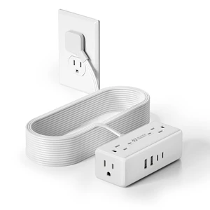 15Ft Long Extension Cord, Flat Plug Surge Protector Power Strip Charging Station with 4 Outlets & 4 USB (2 USB C) Wall Mountable Outlet Extender for Home Office College Dorm Room Essentials 15Ft Long Extension Cord, Flat Plug Surge Protector Power Strip Charging Station with 4 Outlets & 4 USB (2 USB C) Wall Mountable Outlet Extender for Home Office College Dorm Room Essentials