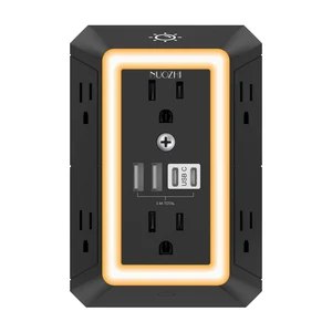 Outlet Extender Surge Protector - 6 Outlet Splitter with 4 USB Ports(2 USB-C) and Night Light, Multi Plug Wall Outlet 1680J Power Strip for Home Office Dorm Room Essentials, ETL, Black Outlet Extender Surge Protector - 6 Outlet Splitter with 4 USB Ports(2 USB-C) and Night Light, Multi Plug Wall Outlet 1680J Power Strip for Home Office Dorm Room Essentials, ETL, Black