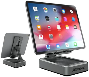 Wireless Bluetooth Speaker Tablet Stand, Adjustable with Bluetooth Speakers,Gifts for Women Men,Kitchen Gadget for Men,Compatible with Phones and Tablet (4.0-12.9'') - Graphite Wireless Bluetooth Speaker Tablet Stand, Adjustable with Bluetooth Speakers,Gifts for Women Men,Kitchen Gadget for Men,Compatible with Phones and Tablet (4.0-12.9'') - Graphite