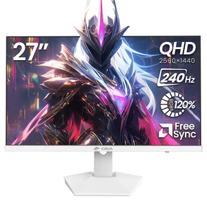 27" QHD 2560x1440 240Hz IPS Gaming Monitor, FreeSync, HDMI/DP, White 120%sRGB Color, Built-In Speakers, Blue Light Filter and 75x75mm Wall Mount for PC Gaming, Video Editing, Streaming and Work 27" QHD 2560x1440 240Hz IPS Gaming Monitor, FreeSync, HDMI/DP, White 120%sRGB Color, Built-In Speakers, Blue Light Filter and 75x75mm Wall Mount for PC Gaming, Video Editing, Streaming and Work