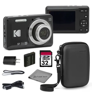 PIXPRO FZ55 Black 16MP CMOS Sensor Digital Camera 5X Optical Zoom 28mm Wide Angle 1080P Full HD Video 2.7" LCD Vlogging Camera Bundle with Tudak Compatible Case, 32GB SD Card & Microfiber Cloth PIXPRO FZ55 Black 16MP CMOS Sensor Digital Camera 5X Optical Zoom 28mm Wide Angle 1080P Full HD Video 2.7" LCD Vlogging Camera Bundle with Tudak Compatible Case, 32GB SD Card & Microfiber Cloth