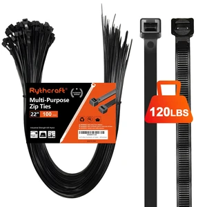 22 Inch Black Zip Ties Heavy Duty, 120 LBS Test Large Cable Ties, 100 Pack Adjustable Self-Locking,0.3" Extra Width, UV-Resistant, UL Listed, Durable Nylon Wire Tie, Indoor Outdoor Use,Patented Design 22 Inch Black Zip Ties Heavy Duty, 120 LBS Test Large Cable Ties, 100 Pack Adjustable Self-Locking,0.3" Extra Width, UV-Resistant, UL Listed, Durable Nylon Wire Tie, Indoor Outdoor Use,Patented Design