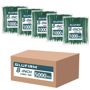 Green Zip Ties 8 inch (5000 Pack), 45lb Tensile Strength, Cable Ties for Indoor and Outdoor Use, UV and Cold Resistant Wire Ties for Home, Garden, Fencing Green Zip Ties 8 inch (5000 Pack), 45lb Tensile Strength, Cable Ties for Indoor and Outdoor Use, UV and Cold Resistant Wire Ties for Home, Garden, Fencing
