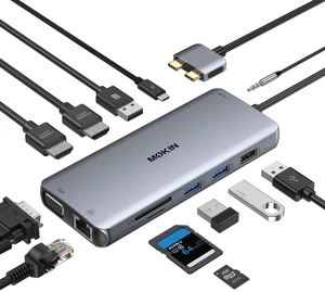MacBook Pro Docking Station for Dual Monitor, 12 in 2 HDMI Adapter Dockingstation for MacBook Pro/Air, MacBook Adapter, VGA, Ethernet, 4x USB, SD/microSD, 100W PD, Mac Dongle Dual HDMI MacBook Pro Docking Station for Dual Monitor, 12 in 2 HDMI Adapter Dockingstation for MacBook Pro/Air, MacBook Adapter, VGA, Ethernet, 4x USB, SD/microSD, 100W PD, Mac Dongle Dual HDMI
