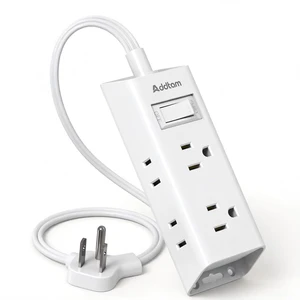 Flat Plug Power Strip with 6 Outlet Extender, 3 FT Extension Cord Flat Wall Plug with Multiple Outlets, No Surge Protector for Cruise Ship, Travel, Dorm, Home Office, Cruise Essentials, White Flat Plug Power Strip with 6 Outlet Extender, 3 FT Extension Cord Flat Wall Plug with Multiple Outlets, No Surge Protector for Cruise Ship, Travel, Dorm, Home Office, Cruise Essentials, White