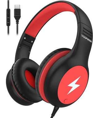 Kids Headphones Wired with Microphone, USB Type C Headphones for Kids Girls Boys with Cord/LED Lights/85/94dB Volume Limit, Portable Over Ear Headphones for School/Travel/Tablet/iPad Kids Headphones Wired with Microphone, USB Type C Headphones for Kids Girls Boys with Cord/LED Lights/85/94dB Volume Limit, Portable Over Ear Headphones for School/Travel/Tablet/iPad