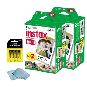 Instax Mini Instant Film, 40 Shots (10 Sheets x 4) Capture Memories Anytime, Anywhere + BluebirdSales Premium Cleaning Cloth & 8 AA Batteries Instax Mini Instant Film, 40 Shots (10 Sheets x 4) Capture Memories Anytime, Anywhere + BluebirdSales Premium Cleaning Cloth & 8 AA Batteries