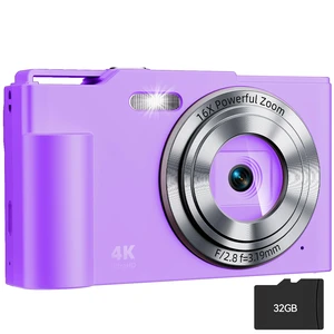Digital Camera, FHD Digital Point and Shoot Camera with 16X Zoom Anti Shake, 48MP Compact Small Camera with 32GB Card for Boys Girls Kids Purple Digital Camera, FHD Digital Point and Shoot Camera with 16X Zoom Anti Shake, 48MP Compact Small Camera with 32GB Card for Boys Girls Kids Purple