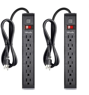 Power Strip Surge Protector, 4 Feet Extension Cord, 600 Joules Surge Protection, Multiple Protection 6 Outlet Strip, ETL Listed, 2 Packs Power Strip Surge Protector, 4 Feet Extension Cord, 600 Joules Surge Protection, Multiple Protection 6 Outlet Strip, ETL Listed, 2 Packs