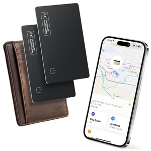 Wallet Tracker Card 2 Pack - Compatible with Apple Find My iOS Only, Bluetooth Tracker, 0.08in Slim, IP68 Waterproof, Item Locator for Luggage, Passports, Purse, Gift for Men Women Wallet Tracker Card 2 Pack - Compatible with Apple Find My iOS Only, Bluetooth Tracker, 0.08in Slim, IP68 Waterproof, Item Locator for Luggage, Passports, Purse, Gift for Men Women