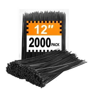 Zip Ties 12 inch (2000 Pack), 45 lb, Black Wire Ties, UV Resistant Cable Ties for Outdoor Use Zip Ties 12 inch (2000 Pack), 45 lb, Black Wire Ties, UV Resistant Cable Ties for Outdoor Use