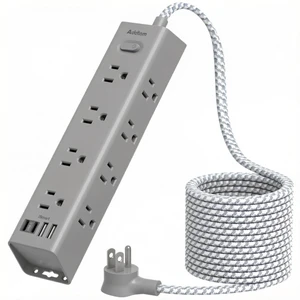 10FT Extension Cord, Power Strip Surge Protector with 12 AC Outlets & 4 USB Flat Plug, 1050J Overload Protection, Wall Outlet Extender for Home Office Dorm Living Room Bedroom Essentials, ETL Listed 10FT Extension Cord, Power Strip Surge Protector with 12 AC Outlets & 4 USB Flat Plug, 1050J Overload Protection, Wall Outlet Extender for Home Office Dorm Living Room Bedroom Essentials, ETL Listed