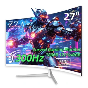 27 Inch Curved 300Hz Gaming Monitor White Computer Monitor FHD 1080p, 1800R Curvature VA Panel, Supports AMD FreeSync, HDR10, HDMI and DisplayPort, 120% sRGB Color Gamut, 1ms Response Time 27 Inch Curved 300Hz Gaming Monitor White Computer Monitor FHD 1080p, 1800R Curvature VA Panel, Supports AMD FreeSync, HDR10, HDMI and DisplayPort, 120% sRGB Color Gamut, 1ms Response Time
