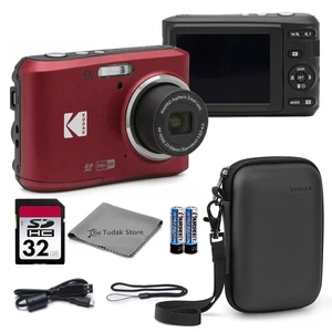 PIXPRO FZ45 Digital Camera Red, 16MP Point & Shoot with 4X Optical Zoom, 27mm Wide Angle, 2.7 Inch LCD, 1080p Video Bundle with Tudak Compatible Camera Case 32GB SD Card, & Microfiber Cloth PIXPRO FZ45 Digital Camera Red, 16MP Point & Shoot with 4X Optical Zoom, 27mm Wide Angle, 2.7 Inch LCD, 1080p Video Bundle with Tudak Compatible Camera Case 32GB SD Card, & Microfiber Cloth