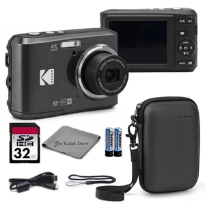PIXPRO FZ45 Digital Camera Black, 16MP Point & Shoot with 4X Optical Zoom, 27mm Wide Angle, 2.7 Inch LCD, 1080p Video Bundle with Tudak Compatible Camera Case 32GB SD Card, & Microfiber Cloth PIXPRO FZ45 Digital Camera Black, 16MP Point & Shoot with 4X Optical Zoom, 27mm Wide Angle, 2.7 Inch LCD, 1080p Video Bundle with Tudak Compatible Camera Case 32GB SD Card, & Microfiber Cloth