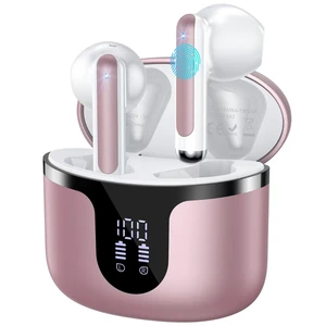 Wireless Earbuds, Bluetooth 5.4 in Ear Headphones Wireless Bluetooth with ENC 4 Mics, Bluetooth Earbuds 50 Hour Noise-Cancelling Ear Buds with LED Indicator, IPX7 Waterproof for Sports/Work Rosa Gold Wireless Earbuds, Bluetooth 5.4 in Ear Headphones Wireless Bluetooth with ENC 4 Mics, Bluetooth Earbuds 50 Hour Noise-Cancelling Ear Buds with LED Indicator, IPX7 Waterproof for Sports/Work Rosa Gold