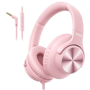 Wired Headphones with Mic, Over-Ear 3.5mm Corded Headphone for School Pink Foldable Plug in Headphones for Teens Classroom Travel, 4.9ft Tangle-Free Cord with Volume Control for Phone Tablet Laptop Wired Headphones with Mic, Over-Ear 3.5mm Corded Headphone for School Pink Foldable Plug in Headphones for Teens Classroom Travel, 4.9ft Tangle-Free Cord with Volume Control for Phone Tablet Laptop