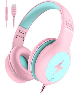 Kids Headphones Wired with Microphone, USB Type C Headphones for Kids Girls Boys with Cord/LED Lights/85/94dB Volume Limit, Portable Over Ear Headphones for School/Travel/Tablet/iPad Kids Headphones Wired with Microphone, USB Type C Headphones for Kids Girls Boys with Cord/LED Lights/85/94dB Volume Limit, Portable Over Ear Headphones for School/Travel/Tablet/iPad