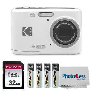 PIXPRO FZ45 16MP Digital Camera with 4X Optical Zoom 27mm Wide Angle and 2.7" LCD Screen Bundle with 32GB SD Memory Card, AA Batteries (4 Pack), Lens Cleaning Cloth (White) PIXPRO FZ45 16MP Digital Camera with 4X Optical Zoom 27mm Wide Angle and 2.7" LCD Screen Bundle with 32GB SD Memory Card, AA Batteries (4 Pack), Lens Cleaning Cloth (White)