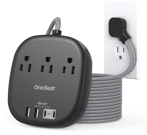 10 Ft Long Extension Cord, 22.5W/4.5A Flat Plug Power Strip, Black 3 Outlets 4 USB Ports (2 USB C),Power Strip No Surge Protection for Cruise Ship, Home Office Dorm Room Travel Essentials 10 Ft Long Extension Cord, 22.5W/4.5A Flat Plug Power Strip, Black 3 Outlets 4 USB Ports (2 USB C),Power Strip No Surge Protection for Cruise Ship, Home Office Dorm Room Travel Essentials