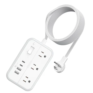 Power Strip 10 ft, Flat Plug Extension Cord with 6 Outlets 4 USB Ports, Outlet Extender Long Cord, Overload Protection, Extension Cord with Multiple Outlets for Indoor, Home, Office Power Strip 10 ft, Flat Plug Extension Cord with 6 Outlets 4 USB Ports, Outlet Extender Long Cord, Overload Protection, Extension Cord with Multiple Outlets for Indoor, Home, Office