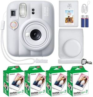 Instax Mini 13 Instant Camera Clay White + MiniMate Accessory Bundle with Custom Case + Fuji Instax Film Value Pack (40 Sheets) & Photo Album Instax Mini 13 Instant Camera Clay White + MiniMate Accessory Bundle with Custom Case + Fuji Instax Film Value Pack (40 Sheets) & Photo Album