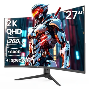 27 Inch QHD 260Hz Curved Gaming Monitor, 1800R VA, Built-in Speakers FreeSync, 120% sRGB, Blue Light, HDMI 2.0, DP 1.4, 100x100 Wall Mount, FPS, Esports, Racing, Streaming, Movies, Work Desk, PC 27 Inch QHD 260Hz Curved Gaming Monitor, 1800R VA, Built-in Speakers FreeSync, 120% sRGB, Blue Light, HDMI 2.0, DP 1.4, 100x100 Wall Mount, FPS, Esports, Racing, Streaming, Movies, Work Desk, PC