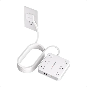 Surge Protector Power Strip, 15Ft Flat Plug Extension Cord, Grey 6 Outlets and 4 USB Ports (2 USB C), 2100 Joules Surge Protection, Outlet Extender for Home, Office, Dorm Room Essentials Surge Protector Power Strip, 15Ft Flat Plug Extension Cord, Grey 6 Outlets and 4 USB Ports (2 USB C), 2100 Joules Surge Protection, Outlet Extender for Home, Office, Dorm Room Essentials