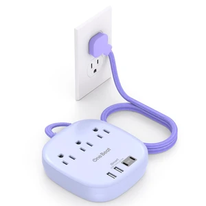 Cruise Ship Travel Essentials, 22.5W/4.5A Flat Plug Power Strip, Purple 6Ft Extension Cord, 3 Outlets 4 USB Ports (2 USB C) Cruise Approved Power Strip No Surge Protection, Desktop Charging Station Cruise Ship Travel Essentials, 22.5W/4.5A Flat Plug Power Strip, Purple 6Ft Extension Cord, 3 Outlets 4 USB Ports (2 USB C) Cruise Approved Power Strip No Surge Protection, Desktop Charging Station