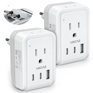 Switzerland Travel Plug Adapter, Foldable Type J Adapter, 2 Pack 2 AC Outlets, 3 USB Ports (2 USB C) for US to Switzerland Rwanda Liechtenstein Switzerland Travel Plug Adapter, Foldable Type J Adapter, 2 Pack 2 AC Outlets, 3 USB Ports (2 USB C) for US to Switzerland Rwanda Liechtenstein