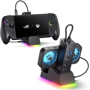 Docking Station for ROG Ally X/ROG Ally/Steam Deck/Legion Go, 7-in-1 ROG Ally X Dock with RGB Cooling Fan, HDMI 4K@120Hz, Gigabit Ethernet, Dual USB & USB C 3.0, 100W PD Charging - HB0705 Docking Station for ROG Ally X/ROG Ally/Steam Deck/Legion Go, 7-in-1 ROG Ally X Dock with RGB Cooling Fan, HDMI 4K@120Hz, Gigabit Ethernet, Dual USB & USB C 3.0, 100W PD Charging - HB0705