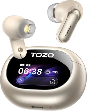 NC20 Pro Active Noise Cancelling Wireless Earbuds, Smart LCD Screen LDAC Hi-Res Audio, Stereo Bass, 6 Mics AI Call Ear Buds, 80H Playtime, IPX8 Waterproof, 32 EQ via App, Wireless Charging Gold NC20 Pro Active Noise Cancelling Wireless Earbuds, Smart LCD Screen LDAC Hi-Res Audio, Stereo Bass, 6 Mics AI Call Ear Buds, 80H Playtime, IPX8 Waterproof, 32 EQ via App, Wireless Charging Gold