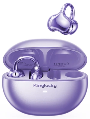 Upgraded Clip-On Earbuds, Open Ear Wireless Earbuds Bluetooth 6.0 Comfortable Secure Fit for Women, Small Ears & Glasses, 40H Playtime, Crystal-Clear Sound, IP56, Purple Upgraded Clip-On Earbuds, Open Ear Wireless Earbuds Bluetooth 6.0 Comfortable Secure Fit for Women, Small Ears & Glasses, 40H Playtime, Crystal-Clear Sound, IP56, Purple