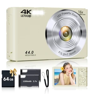Digital Camera for Teens, 4K 44MP FHD 16x Zoom Point Shoot Camera 64GB Card Autofocus, Fill Light, Webcam Mode, Continuous Shooting, Time-Lapse, Filters, Easy Operation, Ideal for Beginners Kids Digital Camera for Teens, 4K 44MP FHD 16x Zoom Point Shoot Camera 64GB Card Autofocus, Fill Light, Webcam Mode, Continuous Shooting, Time-Lapse, Filters, Easy Operation, Ideal for Beginners Kids