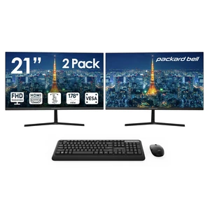 airFrame 21" FHD Monitors + Wireless Keyboard & Mouse, VESA Mount Compatible, HDMI/VGA, Tilt, Slim Bezel, for Home, Office, Light Gaming 2 Pack airFrame 21" FHD Monitors + Wireless Keyboard & Mouse, VESA Mount Compatible, HDMI/VGA, Tilt, Slim Bezel, for Home, Office, Light Gaming 2 Pack