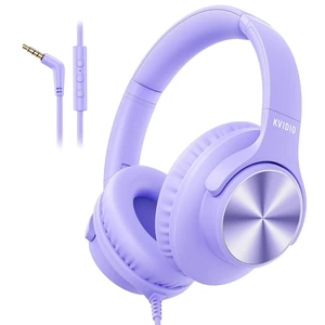 Wired Headphone with Mic, Over-Ear 3.5mm Corded Headphone for School Purple Foldable Plug in Headphones for Teens Classroom Travel, 4.9ft Tangle-Free Cord with Volume Control for Phone Tablet Laptop Wired Headphone with Mic, Over-Ear 3.5mm Corded Headphone for School Purple Foldable Plug in Headphones for Teens Classroom Travel, 4.9ft Tangle-Free Cord with Volume Control for Phone Tablet Laptop