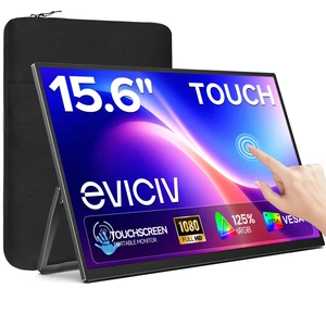 Portable Monitor Touchscreen 15.6" 10-Point Touch Travel Monitor 1080P IPS 125% sRGB, Stand & Speaker, Ultra-Slim, VESA & Sleeve, Eye Care, USB-C MINI HDMI, For Laptop Phone Game Consoles Portable Monitor Touchscreen 15.6" 10-Point Touch Travel Monitor 1080P IPS 125% sRGB, Stand & Speaker, Ultra-Slim, VESA & Sleeve, Eye Care, USB-C MINI HDMI, For Laptop Phone Game Consoles