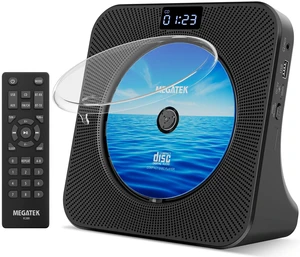 Portable CD Player with Bluetooth RX/TX, FM Radio & USB - Black Desktop Design, HiFi Stereo Speakers, Front Display, Headphone Jack, Sleep Timer, Remote, USB-C Adapter Included Portable CD Player with Bluetooth RX/TX, FM Radio & USB - Black Desktop Design, HiFi Stereo Speakers, Front Display, Headphone Jack, Sleep Timer, Remote, USB-C Adapter Included