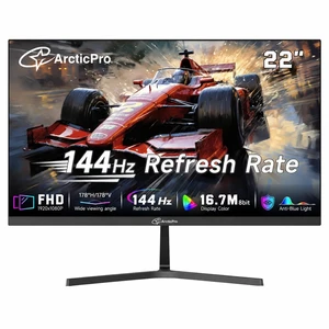 22 Inch Monitor 144Hz 120Hz, FHD 1080p Gaming Monitor, VESA Computer Monitor, 99% sRGB, 4000:1 Contrast, 3-Sided Frameless, Ultra Slim, LowBlue Mode, Tilt Adjust, HDMI, VGA 22 Inch Monitor 144Hz 120Hz, FHD 1080p Gaming Monitor, VESA Computer Monitor, 99% sRGB, 4000:1 Contrast, 3-Sided Frameless, Ultra Slim, LowBlue Mode, Tilt Adjust, HDMI, VGA