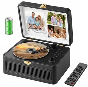 Portable CD Player with Bluetooth 5.4, 3600mAh Rechargeable Battery Hi-Fi speakers,FM Radio, Leather retro suitcase style,Vintage CD Music Kpop Player,gift idea for music lovers,home decor Portable CD Player with Bluetooth 5.4, 3600mAh Rechargeable Battery Hi-Fi speakers,FM Radio, Leather retro suitcase style,Vintage CD Music Kpop Player,gift idea for music lovers,home decor