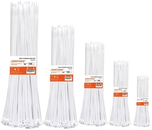 Zip Ties Assorted Size,500 Pack,6+8+12+14+18 Inch Double Sided Toothed,120 LBS Tensile Strength Heavy Duty Cable Wire Ties Self-Locking Adjustable Durable Nylon Tie Wraps for Indoor Outdoor White Zip Ties Assorted Size,500 Pack,6+8+12+14+18 Inch Double Sided Toothed,120 LBS Tensile Strength Heavy Duty Cable Wire Ties Self-Locking Adjustable Durable Nylon Tie Wraps for Indoor Outdoor White