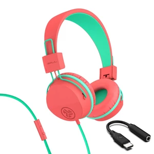 JBuddies Studio, Kids Wired on-Ear Headphones, Bundle with USB-C Adapter, Volume limiting, Foldable, Peach JBuddies Studio, Kids Wired on-Ear Headphones, Bundle with USB-C Adapter, Volume limiting, Foldable, Peach