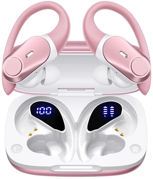 Active Noise Cancelling Ear Buds Wireless Bluetooth Headphones 80H Playtime Display Charging Case 50dB ANC Over Ear Hooks Earbuds with Hi-Res Sound Clear Calls for Sports Running Gym Workout Rose Gold Active Noise Cancelling Ear Buds Wireless Bluetooth Headphones 80H Playtime Display Charging Case 50dB ANC Over Ear Hooks Earbuds with Hi-Res Sound Clear Calls for Sports Running Gym Workout Rose Gold