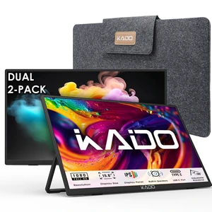 Dual Portable 2-Pack 15.6'' FHD 1080p Ultra-Slim Laptop Monitor 1920x1080 IPS Display with Built-in Speakers, 180° Kickstand Stacked Desktop Setup Office Gaming Daytrading Multi-tasking Dual Portable 2-Pack 15.6'' FHD 1080p Ultra-Slim Laptop Monitor 1920x1080 IPS Display with Built-in Speakers, 180° Kickstand Stacked Desktop Setup Office Gaming Daytrading Multi-tasking