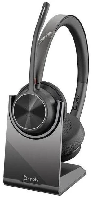 Poly - Voyager 4320 UC Wireless Headset + Charge Stand (Plantronics) - Headphones with Boom Mic - Connect to PC/Mac via USB-A Bluetooth Adapter, Cell Phone via Bluetooth - Works with Teams, Zoom &More Poly - Voyager 4320 UC Wireless Headset + Charge Stand (Plantronics) - Headphones with Boom Mic - Connect to PC/Mac via USB-A Bluetooth Adapter, Cell Phone via Bluetooth - Works with Teams, Zoom &More