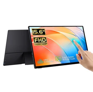 15.6'' FHD Portable Monitor Touchscreen for Laptop Computer Mac 10-point Touch Screen, Tempered Glass Metal Case 1080p IPS Screen w/Kickstand, Speaker. USB-C/HDMI, Ultra Slim Travel Monitor 15.6'' FHD Portable Monitor Touchscreen for Laptop Computer Mac 10-point Touch Screen, Tempered Glass Metal Case 1080p IPS Screen w/Kickstand, Speaker. USB-C/HDMI, Ultra Slim Travel Monitor