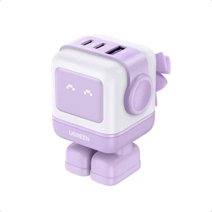Uno 65W 3-Port USB C Charger, GaN Fast Charging Block, Purple Playful Robot Design, LED Display, Unique Gift, Fast Charging for MacBook, iPhone 17, Galaxy S26, Pixel, iPad, Steam Deck Uno 65W 3-Port USB C Charger, GaN Fast Charging Block, Purple Playful Robot Design, LED Display, Unique Gift, Fast Charging for MacBook, iPhone 17, Galaxy S26, Pixel, iPad, Steam Deck