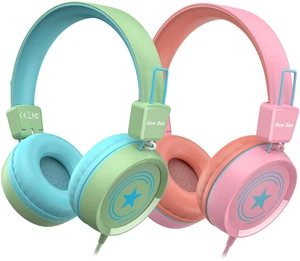 2 Pack Kids Headphones with Microphone, 85dB/94dB Safe Volume Limited Childrens Headset, Foldable Wired Toddler Headphones Over Ear for School Travel Mac/Android/Kindle/Tablet/Pad- Green Pink 2 Pack Kids Headphones with Microphone, 85dB/94dB Safe Volume Limited Childrens Headset, Foldable Wired Toddler Headphones Over Ear for School Travel Mac/Android/Kindle/Tablet/Pad- Green Pink