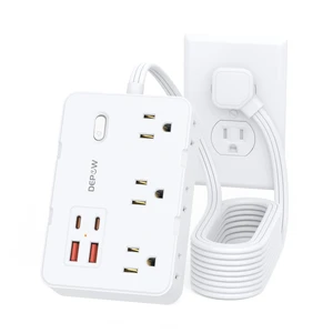 10Ft Extension Cord,Flat Plug Power Strip,6 AC & 4 USB Ports (2 USB C) Surge Protector with 1050J, Desk Charging Station for Home Office,College Dorm Room Essentials, Nightstand, Black 10Ft Extension Cord,Flat Plug Power Strip,6 AC & 4 USB Ports (2 USB C) Surge Protector with 1050J, Desk Charging Station for Home Office,College Dorm Room Essentials, Nightstand, Black